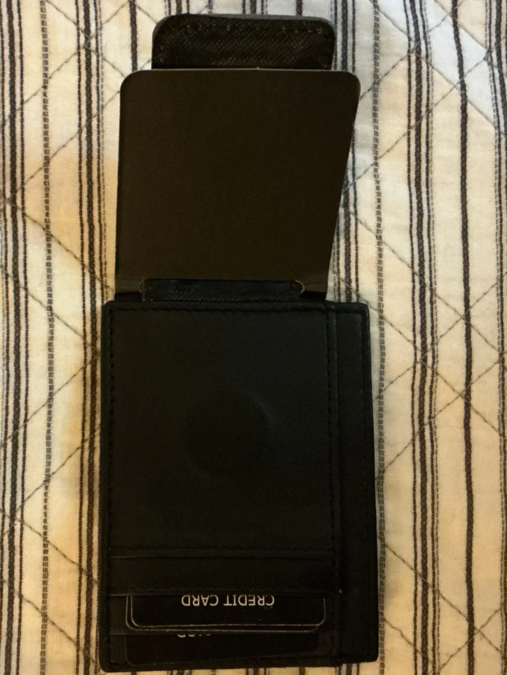 Wild Wear Magnetic Clip Wallet in Black with Pink & Teal Cross Accent